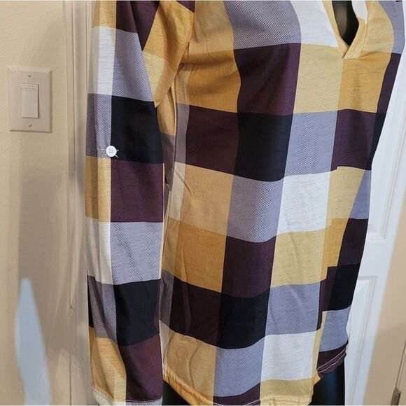 BRAND NEW PLAIT LONG SLEEVES V-NECK T-SHIRTS - Picture 10 of 16